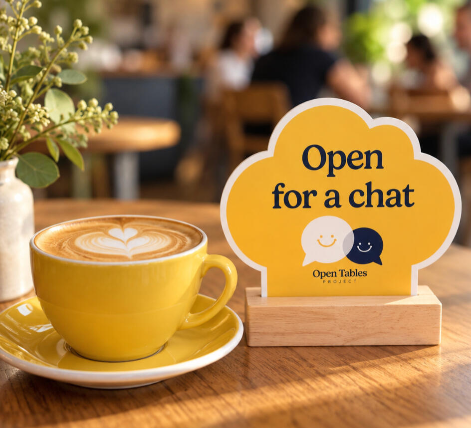 Open for a chat table marker Coffee with Open Tables Project marker